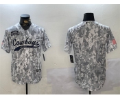 Men's Dallas Cowboys Blank 2024 Arctic Camo Salute To Service Stitched Baseball Jersey