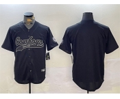 Men's Dallas Cowboys Blank Black With Patch Cool Base Stitched Baseball Jersey