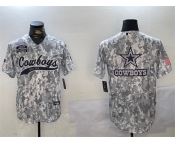 Men's Dallas Cowboys Team Big Logo 2024 Arctic Camo Salute To Service Stitched Baseball Jerseys