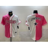 Men's Dallas Cowboys big logo Red White With Patch Cool Base Stitched Baseball Jerseys