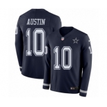 Men's Nike Dallas Cowboys #10 Tavon Austin Limited Navy Blue Therma Long Sleeve NFL Jersey