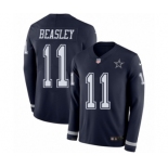 Men's Nike Dallas Cowboys #11 Cole Beasley Limited Navy Blue Therma Long Sleeve NFL Jersey