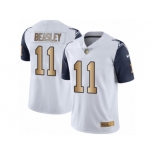 Men's Nike Dallas Cowboys #11 Cole Beasley Limited White Gold Rush NFL Jersey