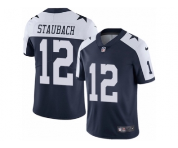 Men's Nike Dallas Cowboys #12 Roger Staubach Vapor Untouchable Limited Navy Blue Throwback Alternate NFL Jersey