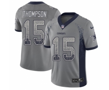 Men's Nike Dallas Cowboys #15 Deonte Thompson Limited Gray Rush Drift Fashion NFL Jersey