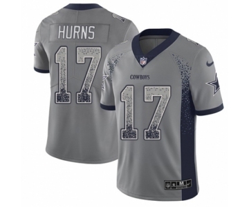 Men's Nike Dallas Cowboys #17 Allen Hurns Limited Gray Rush Drift Fashion NFL Jersey