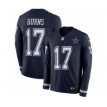 Men's Nike Dallas Cowboys #17 Allen Hurns Limited Navy Blue Therma Long Sleeve NFL Jersey