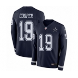 Men's Nike Dallas Cowboys #19 Amari Cooper Limited Navy Blue Therma Long Sleeve NFL Jersey