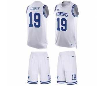 Men's Nike Dallas Cowboys #19 Amari Cooper Limited White Tank Top Suit NFL Jersey