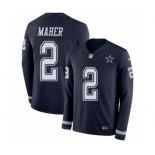 Men's Nike Dallas Cowboys #2 Brett Maher Limited Navy Blue Therma Long Sleeve NFL Jersey