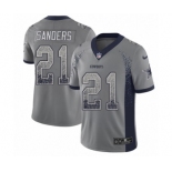 Men's Nike Dallas Cowboys #21 Deion Sanders Limited Gray Rush Drift Fashion NFL Jersey