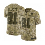 Men's Nike Dallas Cowboys #21 Ezekiel Elliott Limited Camo 2018 Salute to Service NFL Jersey