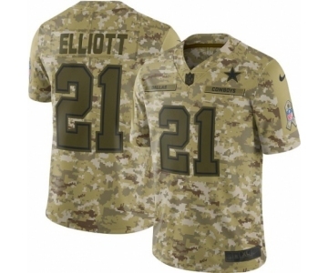 Men's Nike Dallas Cowboys #21 Ezekiel Elliott Limited Camo 2018 Salute to Service NFL Jersey