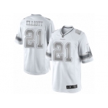 Men's Nike Dallas Cowboys #21 Ezekiel Elliott Limited White Platinum NFL Jersey