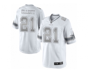 Men's Nike Dallas Cowboys #21 Ezekiel Elliott Limited White Platinum NFL Jersey