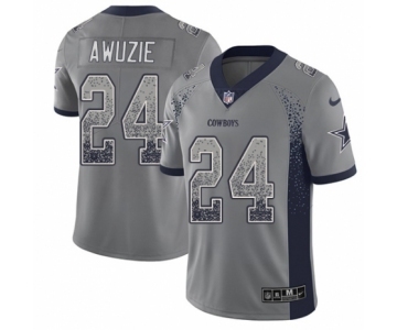 Men's Nike Dallas Cowboys #24 Chidobe Awuzie Limited Gray Rush Drift Fashion NFL Jersey