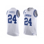 Men's Nike Dallas Cowboys #24 Nolan Carroll Limited White Player Name & Number Tank Top NFL Jersey