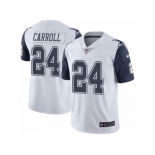 Men's Nike Dallas Cowboys #24 Nolan Carroll Limited White Rush NFL Jersey