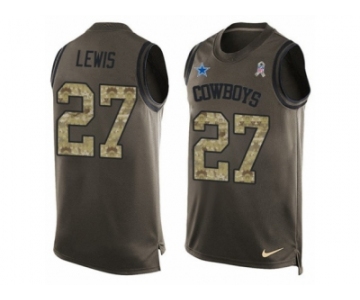 Men's Nike Dallas Cowboys #27 Jourdan Lewis Limited Green Salute to Service Tank Top NFL Jersey