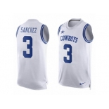 Men's Nike Dallas Cowboys #3 Mark Sanchez Limited White Player Name & Number Tank Top NFL Jersey