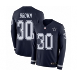 Men's Nike Dallas Cowboys #30 Anthony Brown Limited Navy Blue Therma Long Sleeve NFL Jersey