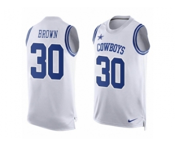 Men's Nike Dallas Cowboys #30 Anthony Brown Limited White Player Name & Number Tank Top NFL Jersey