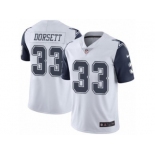 Men's Nike Dallas Cowboys #33 Tony Dorsett White Stitched NFL Limited Rush Jersey