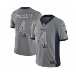 Men's Nike Dallas Cowboys #4 Dak Prescott Limited Gray Rush Drift Fashion NFL Jersey