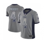 Men's Nike Dallas Cowboys #4 Dak Prescott Limited Grey Rush Drift Fashion NFL Jersey