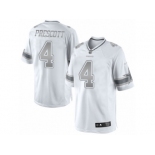 Men's Nike Dallas Cowboys #4 Dak Prescott Limited White Platinum NFL Jersey