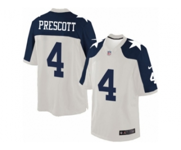 Men's Nike Dallas Cowboys #4 Dak Prescott Limited White Throwback Alternate NFL Jersey