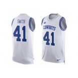 Men's Nike Dallas Cowboys #41 Keith Smith Limited White Player Name & Number Tank Top NFL Jersey