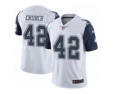 Men's Nike Dallas Cowboys #42 Barry Church Limited White Rush NFL Jersey