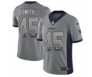 Men's Nike Dallas Cowboys #45 Rod Smith Limited Gray Rush Drift Fashion NFL Jersey