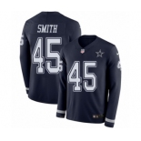 Men's Nike Dallas Cowboys #45 Rod Smith Limited Navy Blue Therma Long Sleeve NFL Jersey