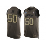 Men's Nike Dallas Cowboys #50 Sean Lee Limited Green Salute to Service Tank Top NFL Jersey