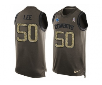 Men's Nike Dallas Cowboys #50 Sean Lee Limited Green Salute to Service Tank Top NFL Jersey