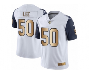 Men's Nike Dallas Cowboys #50 Sean Lee Limited White Gold Rush NFL Jersey