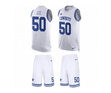 Men's Nike Dallas Cowboys #50 Sean Lee Limited White Tank Top Suit NFL Jersey