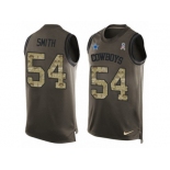 Men's Nike Dallas Cowboys #54 Jaylon Smith Limited Green Salute to Service Tank Top NFL Jersey