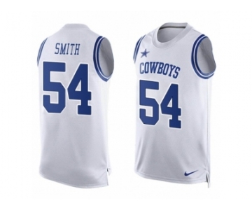 Men's Nike Dallas Cowboys #54 Jaylon Smith Limited White Player Name & Number Tank Top NFL Jersey