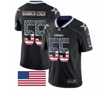 Men's Nike Dallas Cowboys #55 Leighton Vander Esch Limited Black Rush USA Flag NFL Jersey