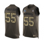 Men's Nike Dallas Cowboys #55 Leighton Vander Esch Limited Green Salute to Service Tank Top NFL Jersey