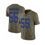 Men's Nike Dallas Cowboys #55 Leighton Vander Esch Limited Olive 2017 Salute to Service NFL Jersey