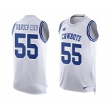 Men's Nike Dallas Cowboys #55 Leighton Vander Esch Limited White Player Name & Number Tank Top NFL Jersey