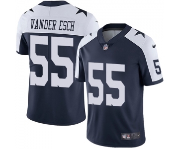 Men's Nike Dallas Cowboys #55 Leighton Vander Esch Navy Blue Throwback Alternate Vapor Untouchable Limited Player NFL Jersey