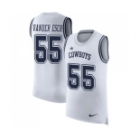 Men's Nike Dallas Cowboys #55 Leighton Vander Esch White Rush Player Name & Number Tank Top NFL Jersey