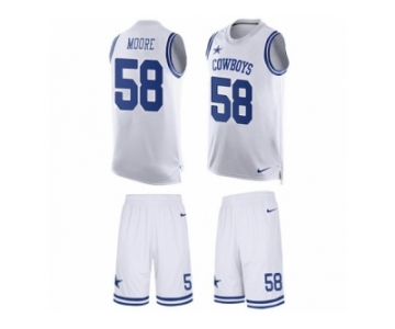 Men's Nike Dallas Cowboys #58 Damontre Moore Limited White Tank Top Suit NFL Jersey