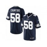 Men's Nike Dallas Cowboys #58 Jack Crawford Limited Navy Blue Team Color NFL Jersey