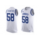 Men's Nike Dallas Cowboys #58 Jack Crawford Limited White Player Name & Number Tank Top NFL Jersey